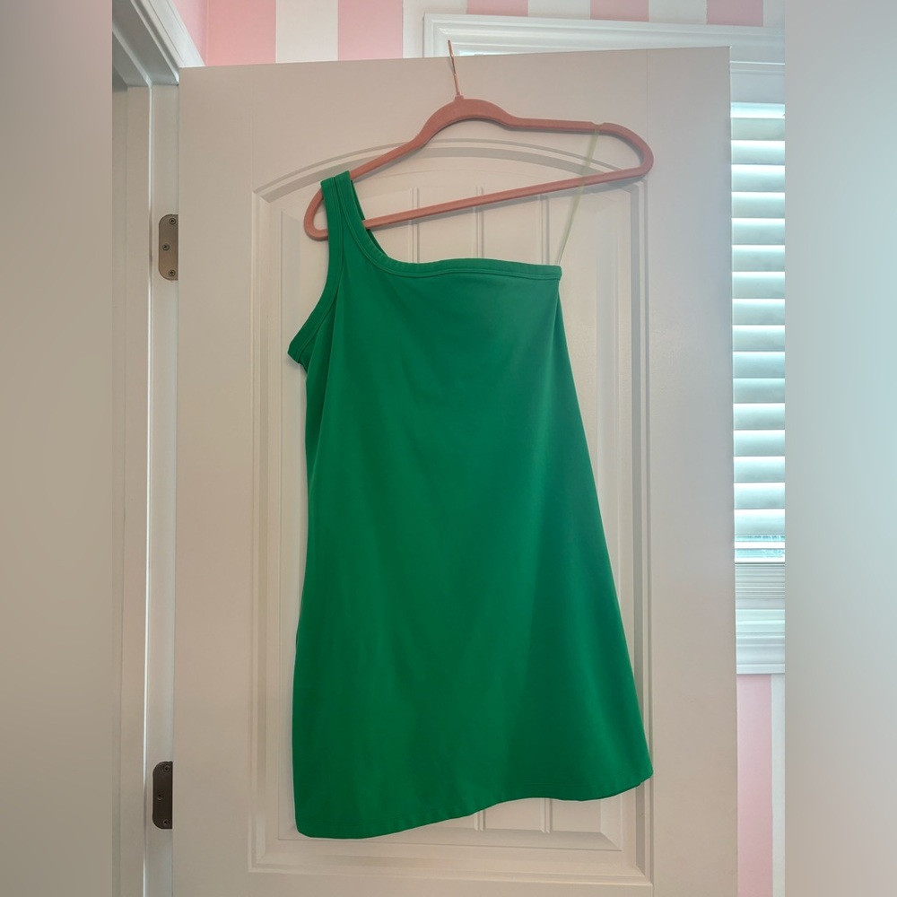all in motion One-Shoulder Emerald Green Dress
